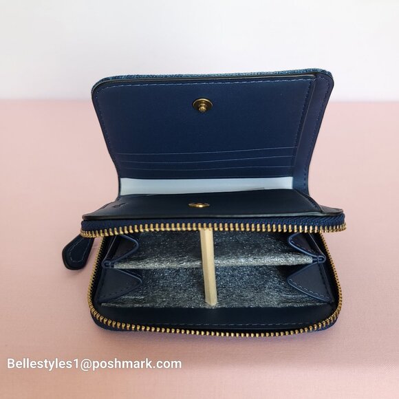 COACH Billfold Small Wallet in Denim -Deep Blue color ⭐ - Picture 12 of 16